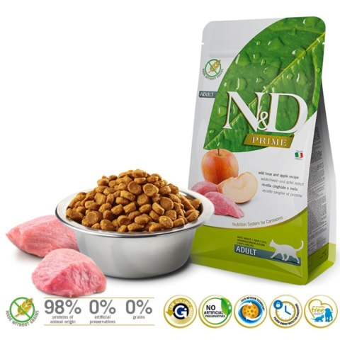 FARMINA N&D Prime Boar & Apple Adult - sucha karma dla kota - 5kg