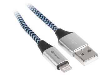 Kabel USB 2.0 iPhone AM lightning 1,0m czarno-niebieski Tracer