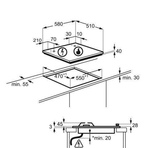 Płyta gazowa EGG6407K szklana Electrolux