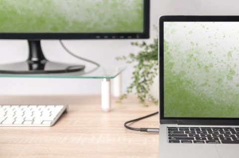 Kabel adapter HDMI 4K 30Hz na USB Typ C 3.1 metalowa obudowa HQ czarny 1.8m Digitus