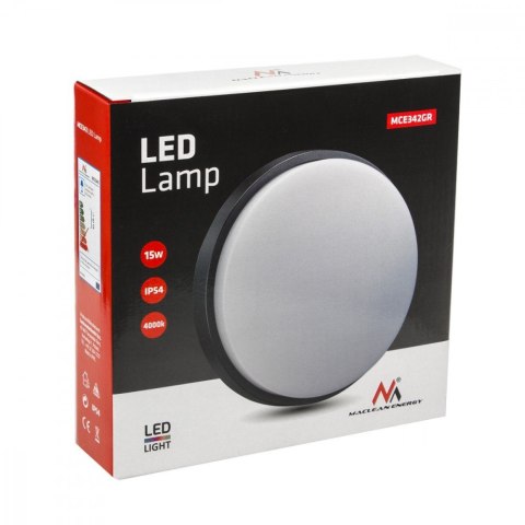 Lampa LED ścienno-sufitowa 15W MCE342 GR Maclean