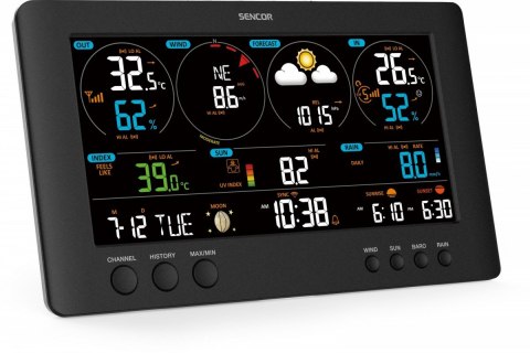 Profesjonalna stacja METEO WiFi SWS 12500 wys. LCD 21,4cm Kolor Sencor