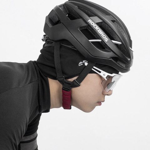 Czapka rowerowa zimowa pod kask z otworami na okulary - szara ROCKBROS