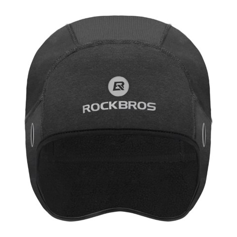 Czapka rowerowa zimowa pod kask z otworami na okulary - szara ROCKBROS