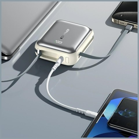 Powerbank C03 20000mAh 45W USB-A/USB-C + kable Lightning USB-C - srebrny