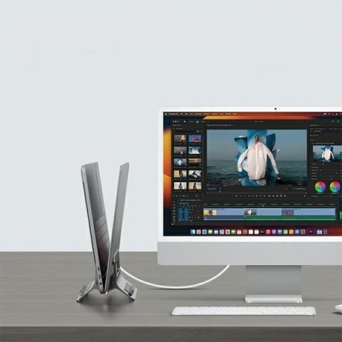 Uchwyt grawitacyjny stojak na MacBooka SMS-300 srebrny