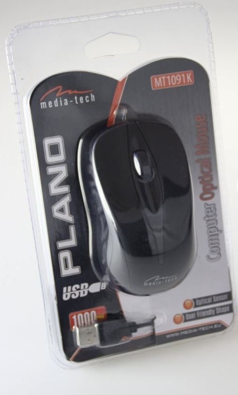 Mysz optyczna PLANO MT1091K (Czarny)
