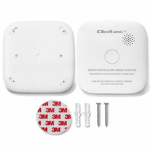 Bezprzewodowy czujnik dymu z baterią | alarm 85dB | LED