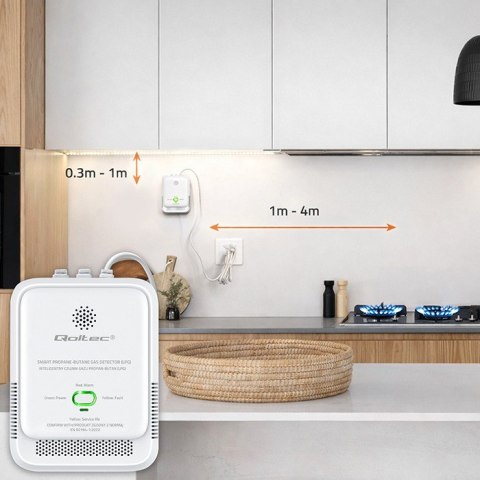 Czujnik wycieku gazu Propan-Butan | detektor LPG | alarm 85dB | LED