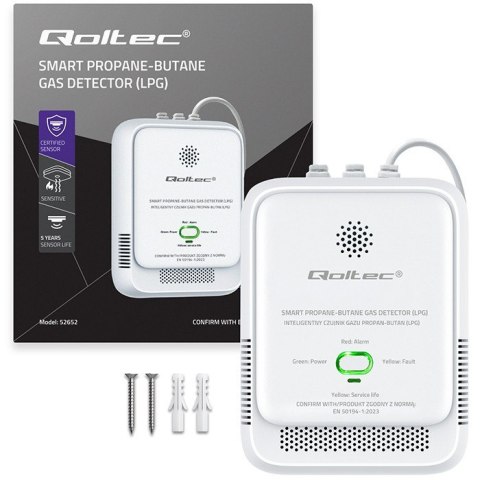 Czujnik wycieku gazu Propan-Butan | detektor LPG | alarm 85dB | LED