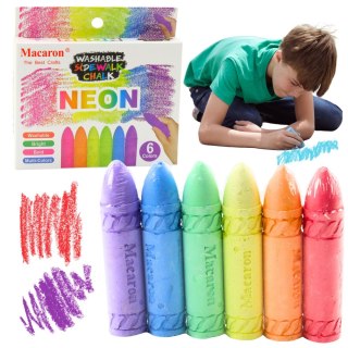 Kreda Kolorowa Neonowa Tablicowa Chodnikowa Zestaw 6 Szt LEAN