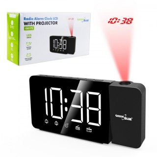 Radiobudzik cyfrowy LED GB172 radio FM, alarm, zegar 12/24, zasilanie USB 5V DC, CR2032