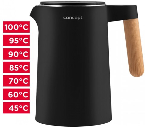 Czajnik 1,5L double wall czarny RK3301 Concept