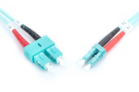 Patchcord światłowodowy FO LC-SC MM 50/125 OM3 duplex LSOH 1m Digitus