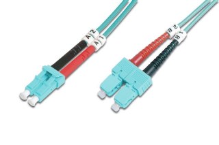 Patchcord światłowodowy FO LC-SC MM 50/125 OM3 duplex LSOH 3m Digitus