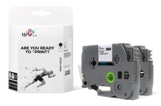 Taśma TBTB-TZE221 Brother Czarny na Białym 9x8mm 2 szt. TB Print