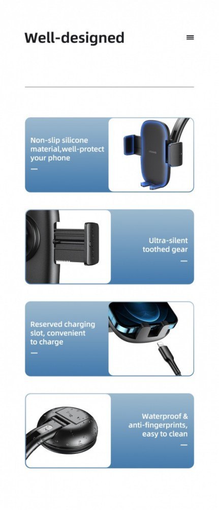 Uchwyt na kokpit lub do szyby US-ZJ063 Czarny USAMS