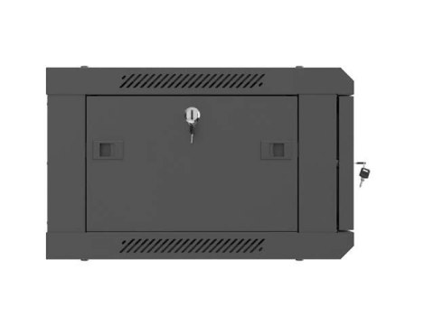 Szafa instalacyjna rack wisząca 19 cali 4U 600x450 czarna drzwi metalowe (flat pack)