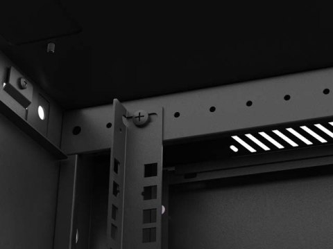 Szafa instalacyjna rack wisząca 19 cali 4U 600x450 czarna drzwi metalowe (flat pack)
