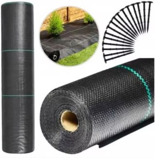 Agrotkanina Czarna 1100cm x 50m UV 135g Antychwastowa Agrowłóknina + Kotwy LEAN