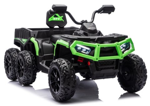 Quad Na Akumulator ATV 6 Kół Z Przyczepką JC606 24V 4x4 Zielony LEAN CARS