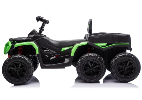 Quad Na Akumulator ATV 6 Kół Z Przyczepką JC606 24V 4x4 Zielony LEAN CARS
