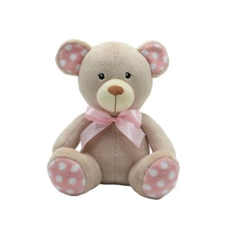 Maskotka Miś kropek beżowy 25 cm