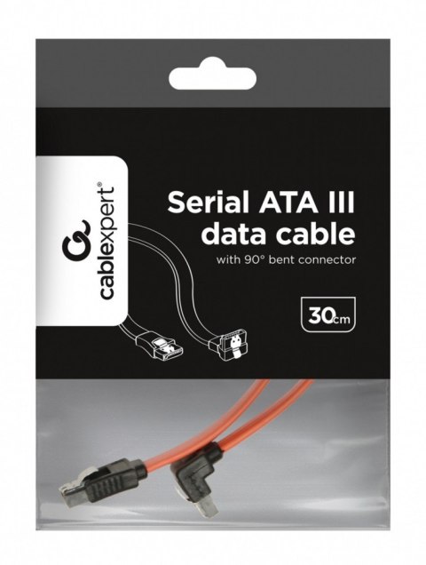 Kabel do dysków SATA DATA III (6GB/S) 30cm metalowe zatrzaski kątowy