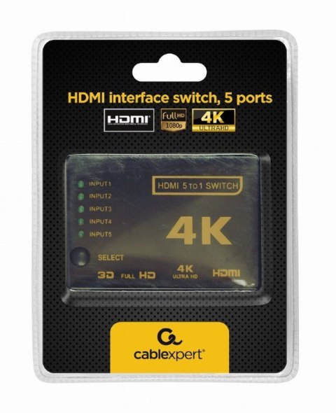 Przełącznik HDMI z pilotem - pięć nadajników jeden odbiornik