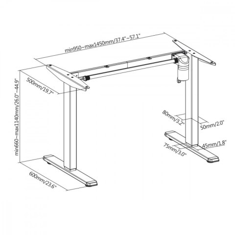 Biurko elektryczne Ergo Office ER-443 Maclean