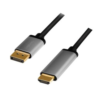 Kabel DisplayPort 4K/60 Hz,DP do HDMI aluminiowy 2m LogiLink