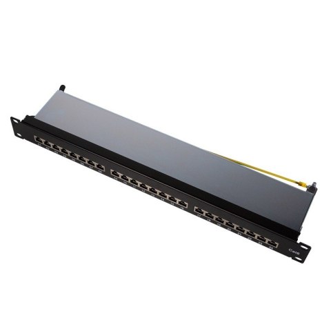 Patchpanel CAT6 19' 24- porty, STP czarny