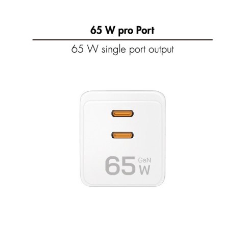 Ładowarka sieciowa 2x USB-C, 65W, biała