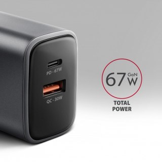 ACU-PQ67 Ładowarka sieciowa PD&QC 67W 2-port GaN, USB-A + USB-C