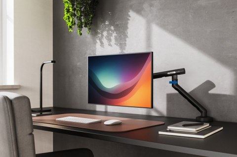 Ramię biurkowe pojedyncze z zaciskiem i sprężyną mechaniczną 1x LCD max. 35" 10kg, VESA: 75x75, 100x100, czarne