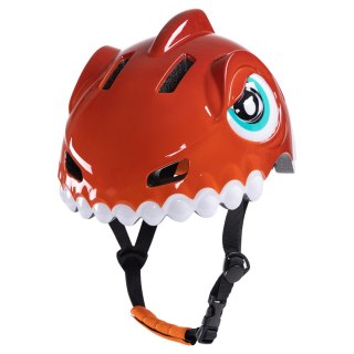 Kask rowerowy dziecięcy 52-56 cm - czerwony dinozaur WOZINSKY