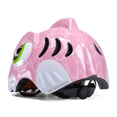 Kask rowerowy dziecięcy 52-56 cm - różowy dinozaur WOZINSKY