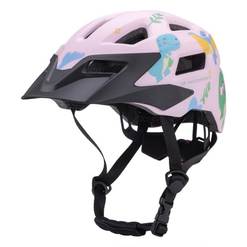 Kask rowerowy dziecięcy MTB z odpinanym daszkiem 52-56 cm - różowy WOZINSKY