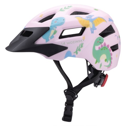Kask rowerowy dziecięcy MTB z odpinanym daszkiem 52-56 cm - różowy WOZINSKY