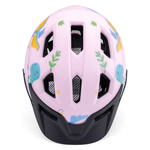 Kask rowerowy dziecięcy MTB z odpinanym daszkiem 52-56 cm - różowy WOZINSKY