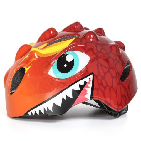 Kask rowerowy dziecięcy lekki 50-54 cm - czerwony smok WOZINSKY