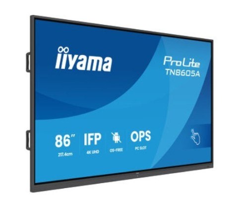Monitor 86 cali TN8605A-B1AG IPS,4K,40pkt,500cd,nonOS,1200:1,5ms, DeepContrast-IR+, 1xVGA,2xHDMI,DP,USB-C(PD65W),2xRJ45,2x20W