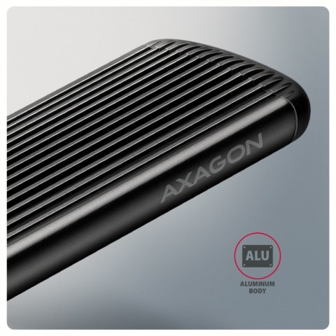 EEM2-SC Obudowa zewnętrzna aluminiowa bezśrubowa USB-C 3.2 Gen 2 10Gbps - M.2 NVMe SSD, długość 30 do 80 mm szary