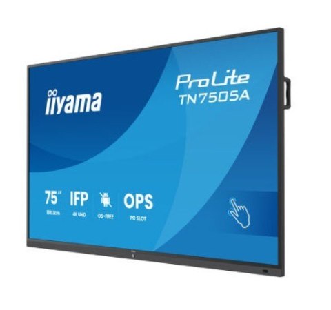Monitor 75 cali TN7505A-B1AG IPS,4K,40pkt,500cd,nonOS,1200:1,5ms, DeepContrast-IR+, 1xVGA,2xHDMI,DP,USB-C(PD65W),2xRJ45,2x20W