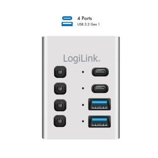Hub 4xUSB3.2 Gen1 z przełącznikiem on/off
