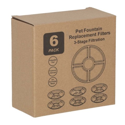 Filtry wymienne do poidełka fontanny dla psa kota zwierząt zestaw 6 sztuk Kik Sp. z o. o. Sp. k.