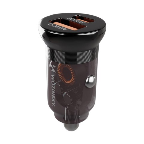 Ładowarka samochodowa USB-A USB-C PD QC 65W - czarna