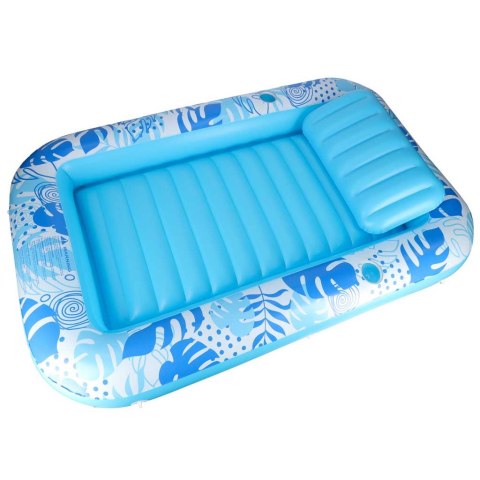 Materac dmuchany do pływania, leżak do opalania z poduszką niebieski Kik Sp. z o. o. Sp. k.