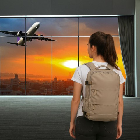 Plecak turystyczny kabinowy podróżny bagaż podręczny szary 45x30 cm Kik Sp. z o. o. Sp. k.