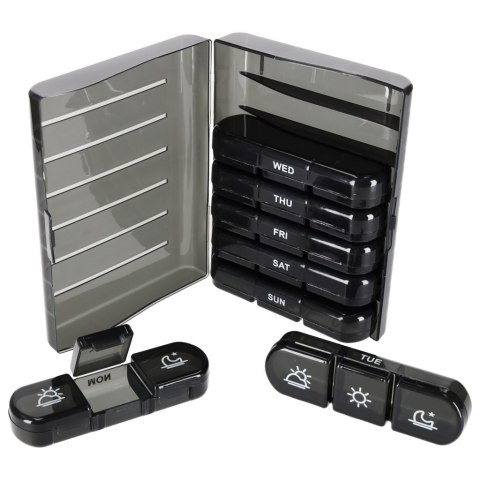 Pojemnik organizer na tabletki leki czarny Kik Sp. z o. o. Sp. k.